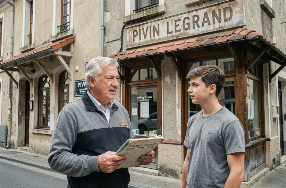 Moniteur expérimenté de l'auto-école Pivin Legrand à Sens devant la façade historique de l'agence