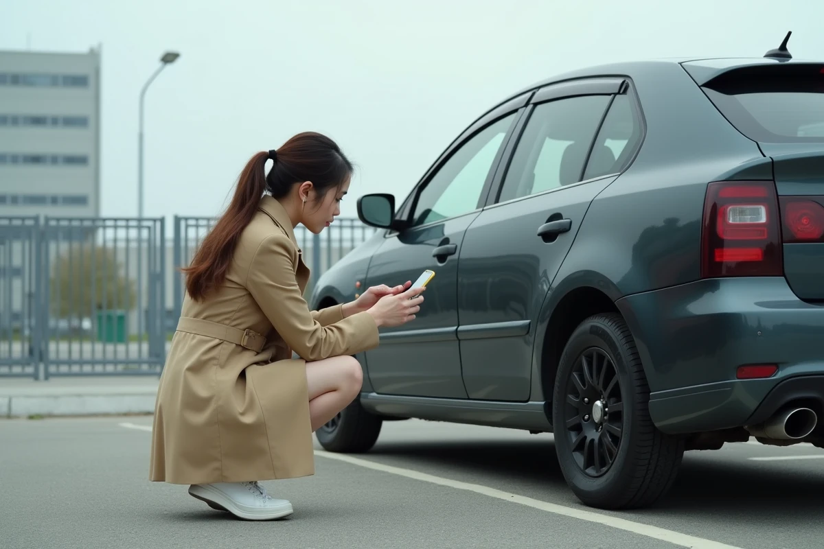 Jeune femme photographiant l