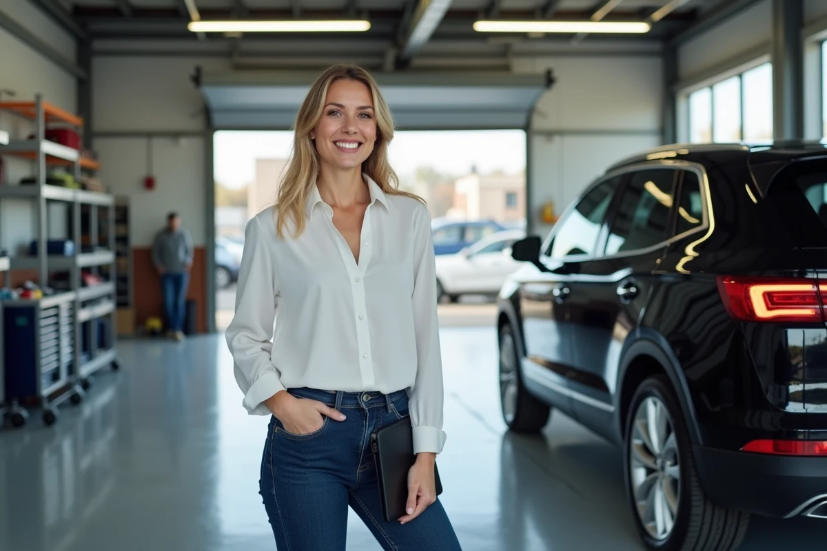 Jeune femme propriétaire d