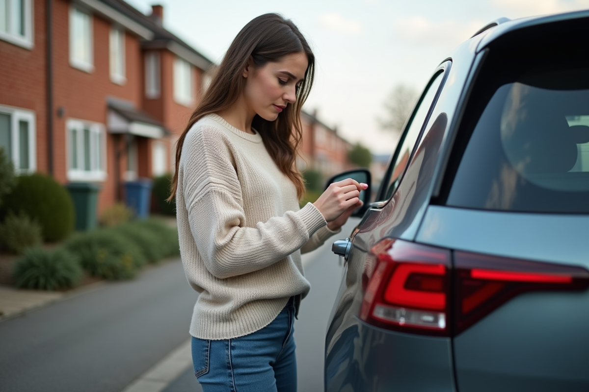 Jeune femme vérifiant l