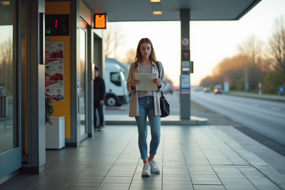 Jeune femme regardant une carte près d