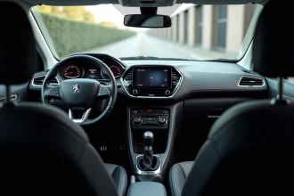 Tableau de bord numérique d'une Peugeot 208 dernière génération avec écran tactile et instrumentation digitale